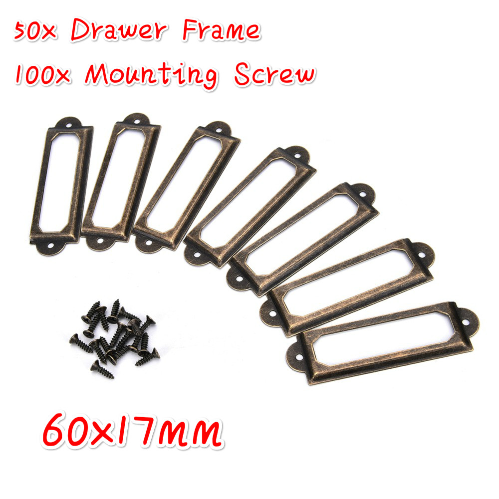 Furniture Hardware Names - 골동품 황동 금속 라벨 당김 프레임