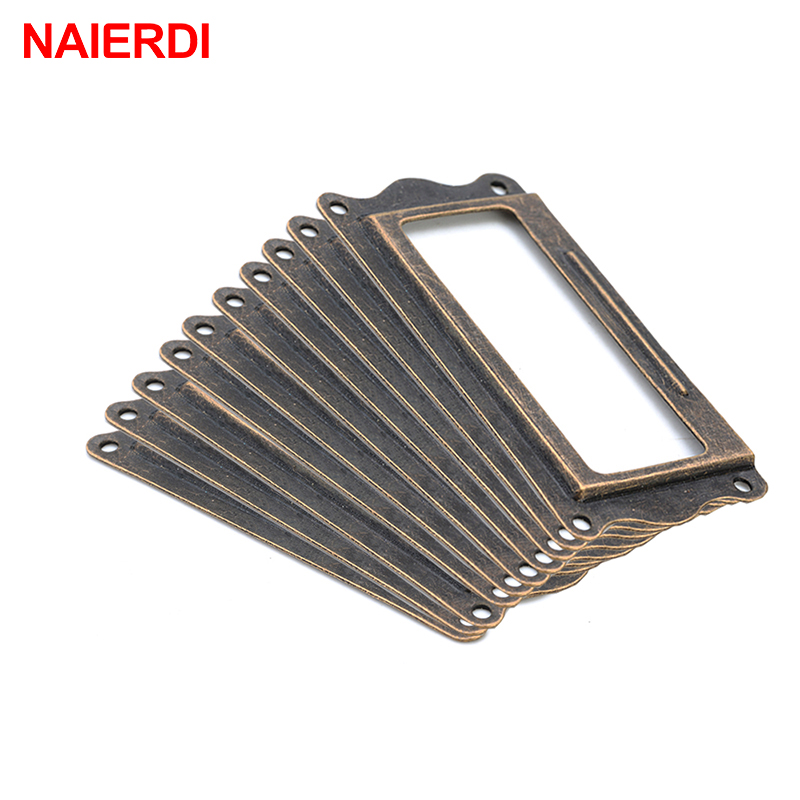Furniture Hardware Names - 10pcs NAIERDI 골동품 황동 손잡이 64*32mm