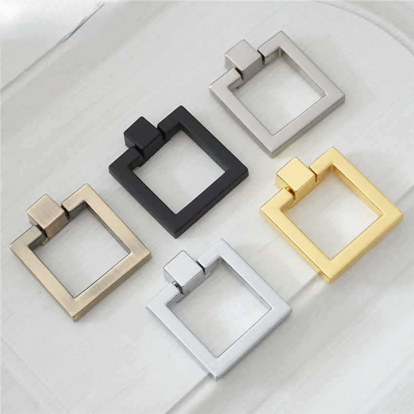 Furniture Hardware Drop Pulls - 드롭 링 캐비닛은 아연 합금 사각형