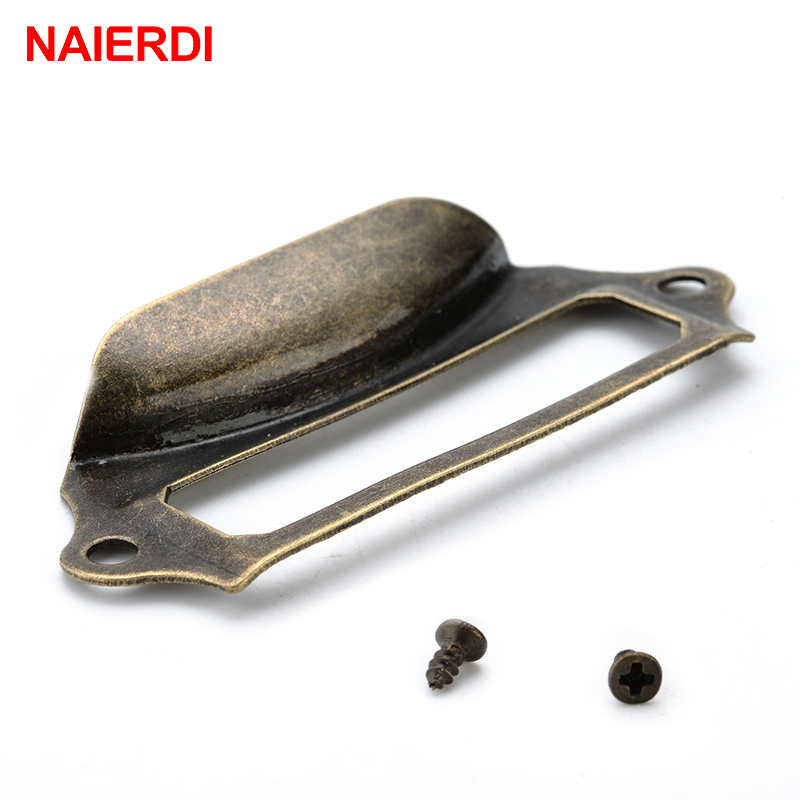 10pcs NAIERDI 골동품 핸들 상자 레이블 레트 - Furniture Hardware Names 리뷰 및 가격